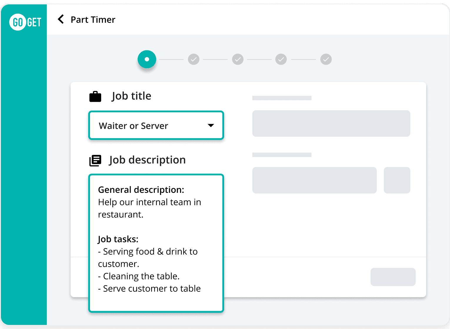 Fill in the job details